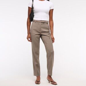 Abercrombie & Fitch HR Belted Ankle Straight Pant - Brown - Women's Size 31